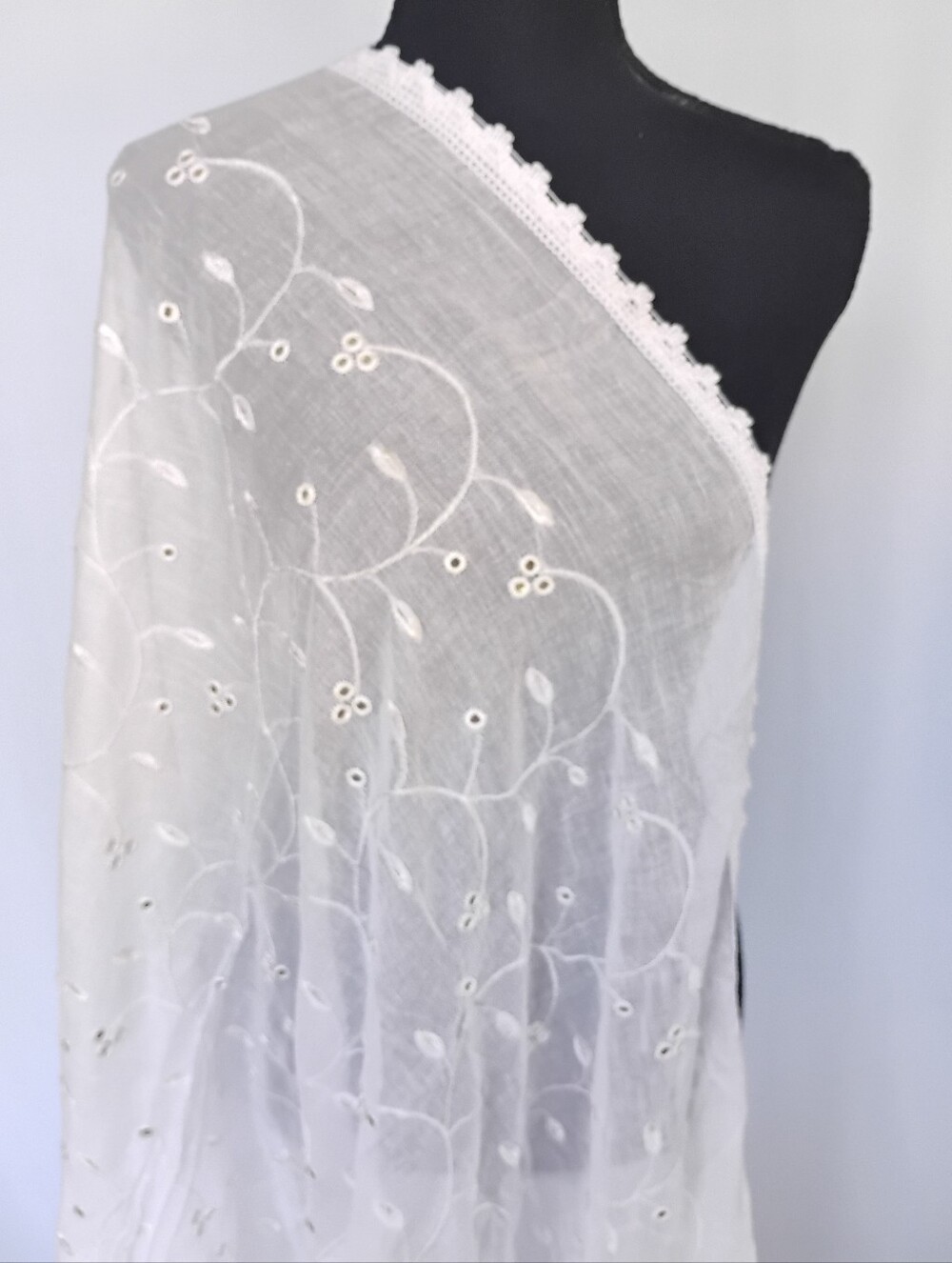 Elegant White Chikankari Dupatta